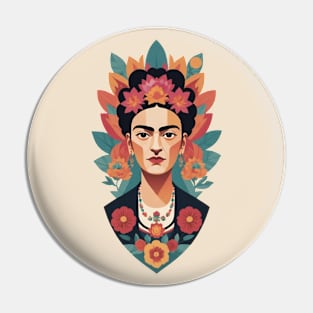 Frida's Essence: Portrait Illustration Pin