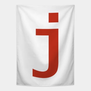 Letter j in Red Text Minimal Typography Tapestry