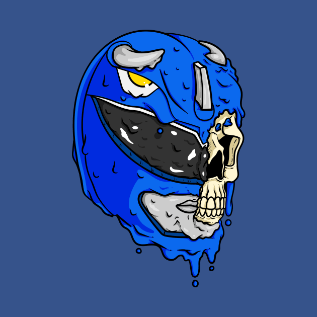 Blue Half Skull Ranger by CalebLindenDesign