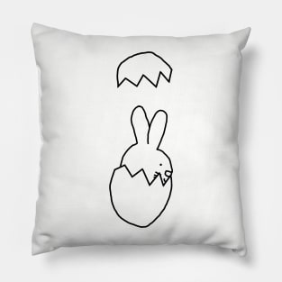 Cute Bunny popping out of Easter Egg Pillow