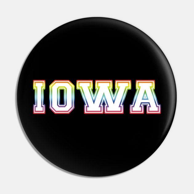 Iowa Pride Rainbow Pin by HighBrowDesigns