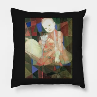 denise com carneiro branco 1961 - Candido Portinari Pillow