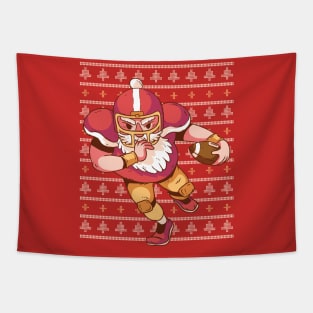 Football Santa Ugly Sweater Tapestry