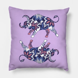 Paisley Oxen (Lilac Palette) Pillow