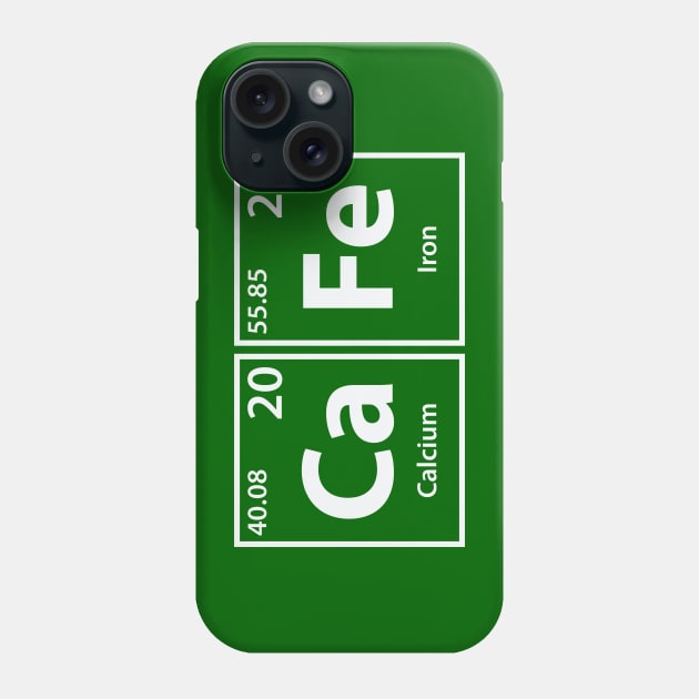 Cafe (Ca-Fe) Periodic Elements Spelling Phone Case by cerebrands