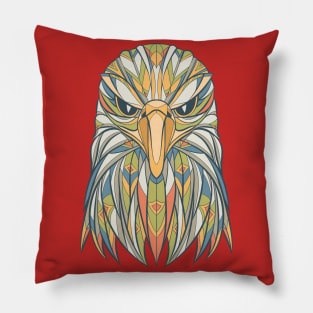 Eagle shirt | Indian ethnic boho t-shirt with hippie and geometric wild bird Pillow