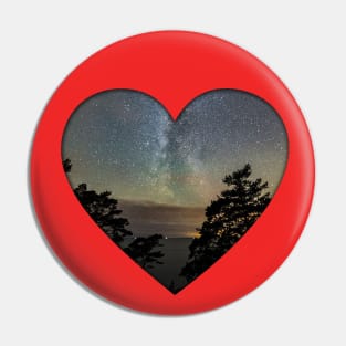 heart space valentines day gift t-shirt Pin