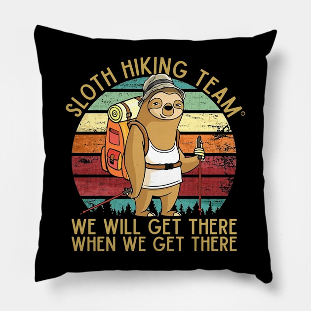 Sloth Hiking Team Pillow by freemana