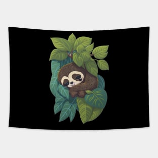 Cute sloth on tree Tapestry