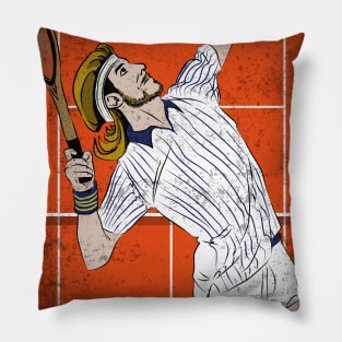 Borg Tennis Player Hero Vintage Grunge Pillow