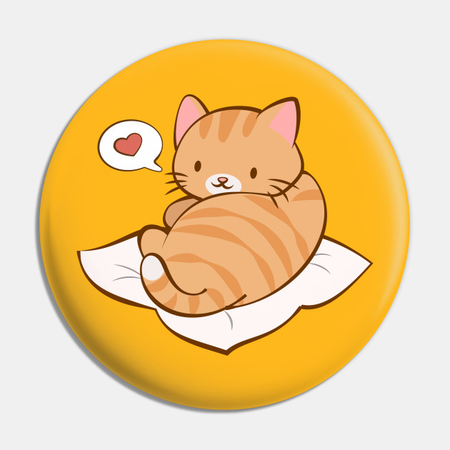 Kawaii Orange Tabby Kitty Cat Love Kitty Pin Teepublic