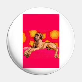 Sixties Great Dane Artwork Pin