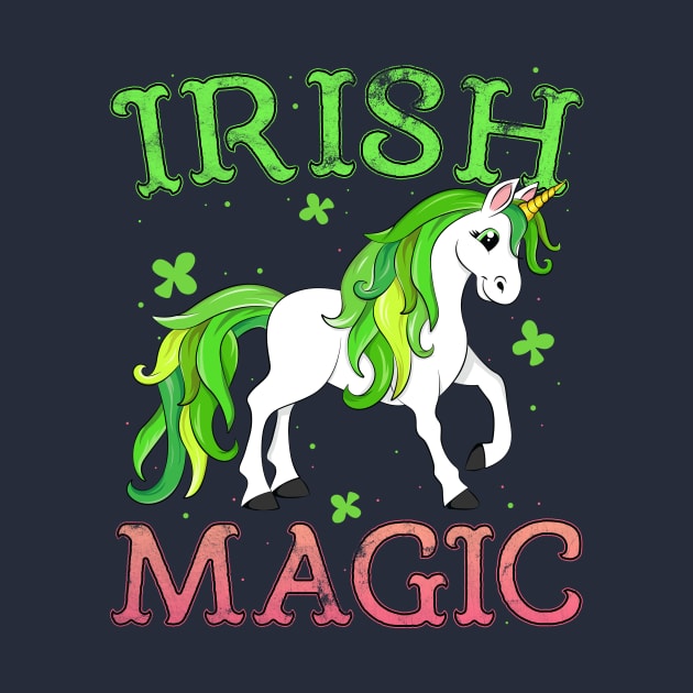 Irish Magic Leprechaun Unicorn T-Shirt St Patricks Day Kids by 14thFloorApparel