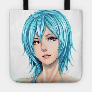 manga girl anime blue hair Tote