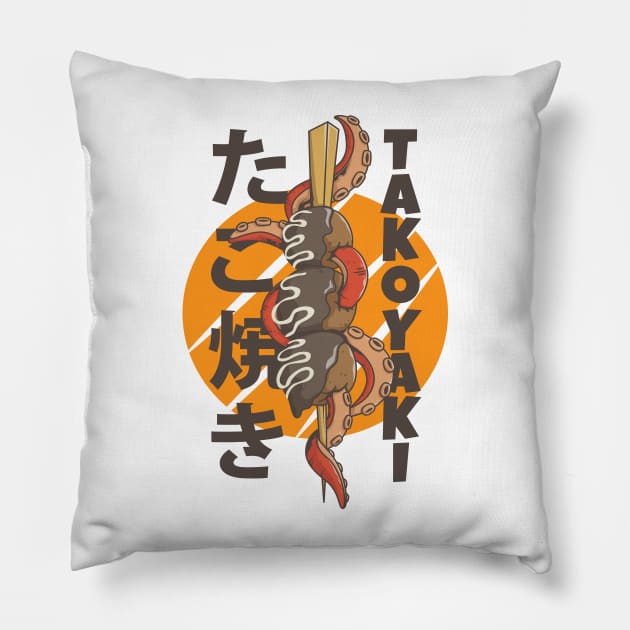 Food Asia Takoyaki Japanese Traditional Art Style Pillow by sorashop