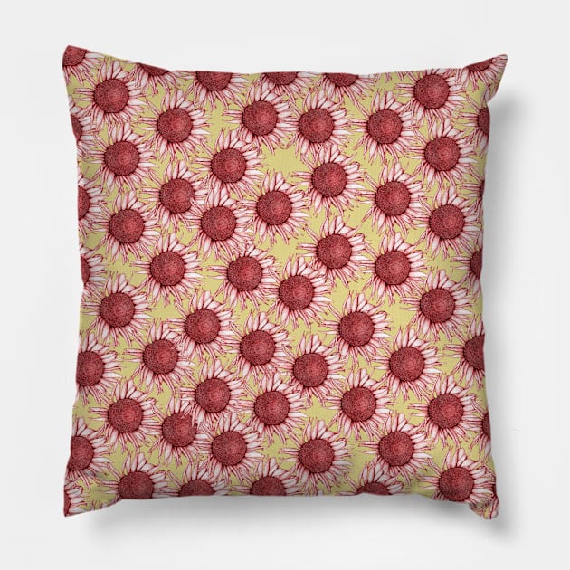 Red Flowers Pillow by House of Flowers Designs