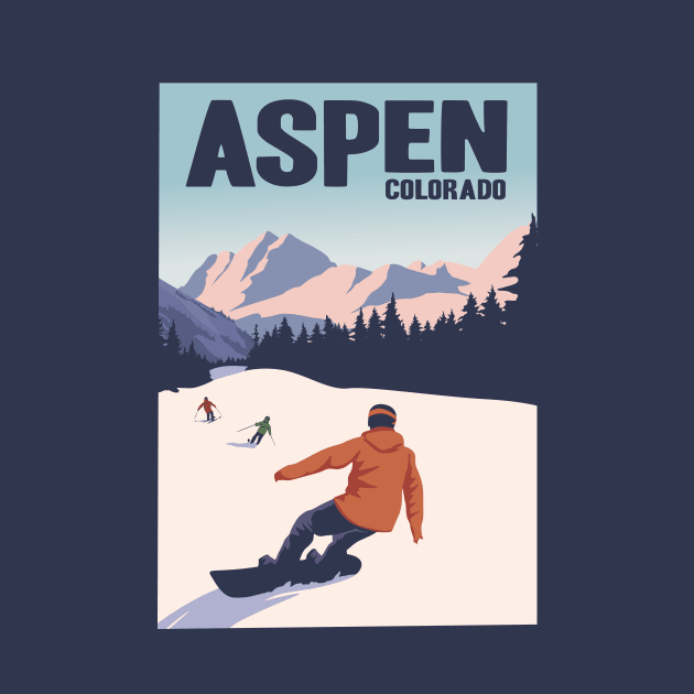 Aspen Colorado Winter Ski Vintage Travel Poster Gift by Terrybogard97