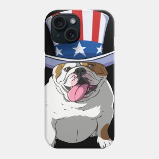 English Bulldog 4th of July Uncle Sam Phone Case