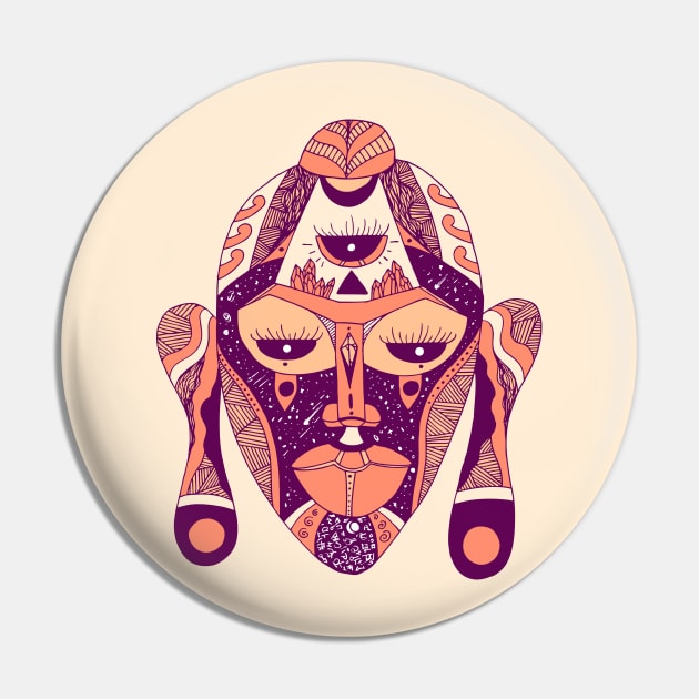 Peach African Mask 7 Pin by kenallouis