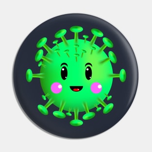 corona virus cute green 3d Pin