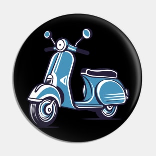 Retro Scooter Ride Graphic Tee Design Pin