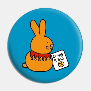 Bunny Rabbit with Anti Drugs Message Pin