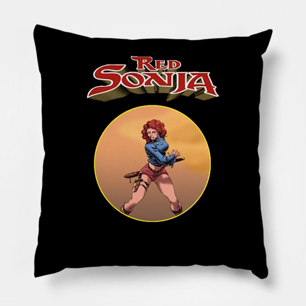 Red Sonja warrior girl Pillow by Tomas Aranda T-Shirts