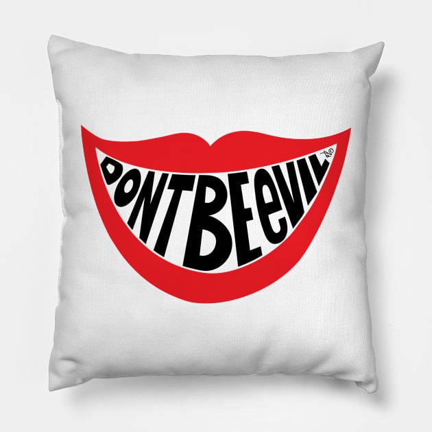 DON'T BE EVIL by Tai's Tees Pillow by TaizTeez