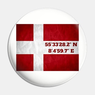 Blavandshuk Fyr coordinates with flag (horizontal) Pin