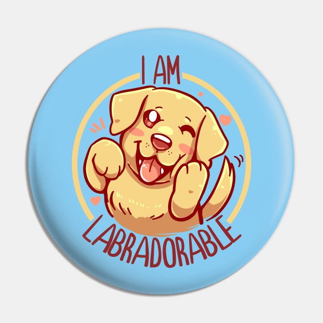 I am Labradorable - Golden Labrador Pin by TechraNova