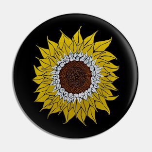 White and Yellow Sunflower Pin