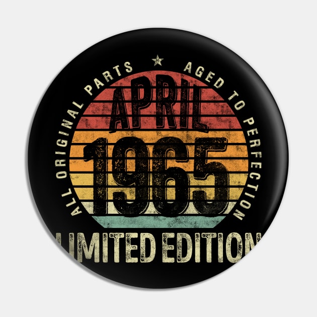 Vintage April 1965 Classic 56 Years Old 1965 Birthday Pin by TeeBlade