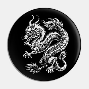 Chinese dragon art in linear style Pin