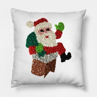 Christmas Popcorn Santa Stuck in the Chimney Pillow