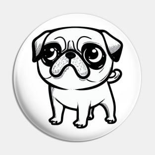 Cutie pug dog Pin