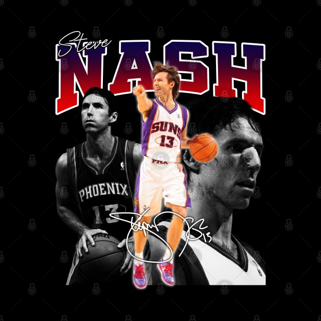 Steve Nash Basketball Legend Signature Vintage Retro 80s 90s Bootleg Rap Style by CarDE