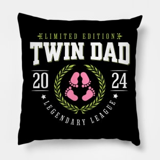 Twin Girls Dad Est 2024 Twin Dad To Be New Daddy Pillow