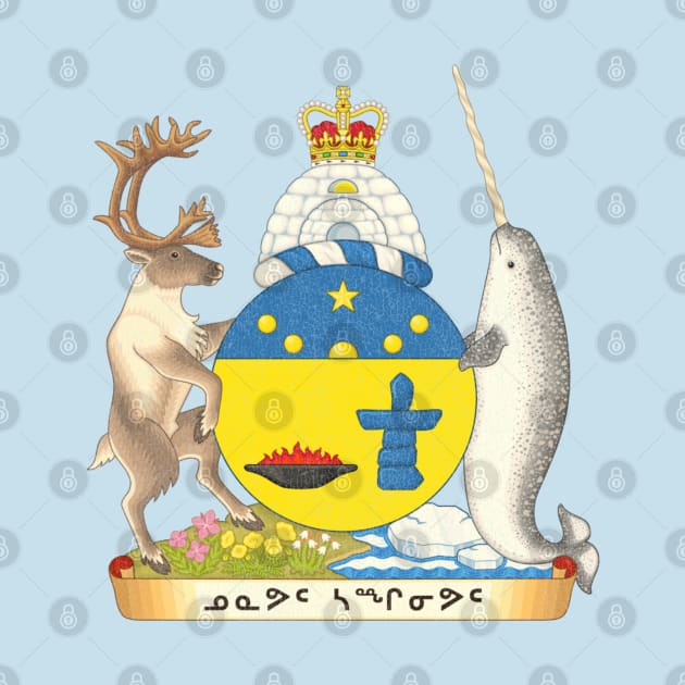 Vintage Distressed Coat of arms of Nunavut Canada by darklordpug