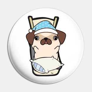 Cute pug is going to bed Pin