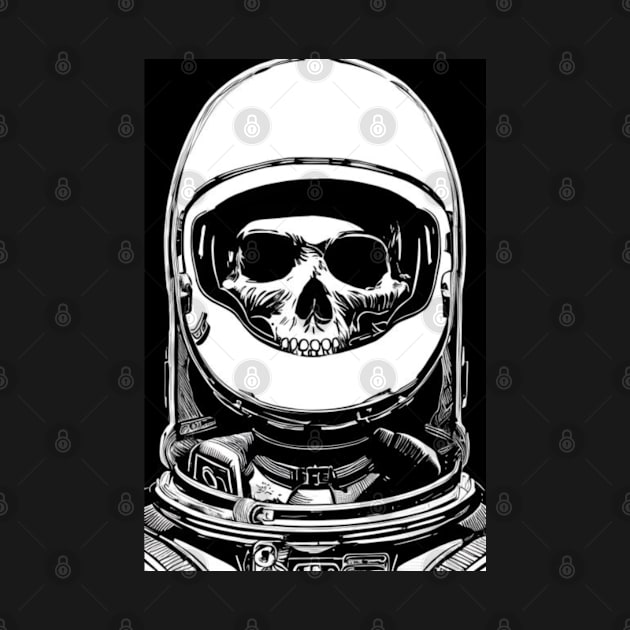 Scary BW Skull Astronaut by Basunat