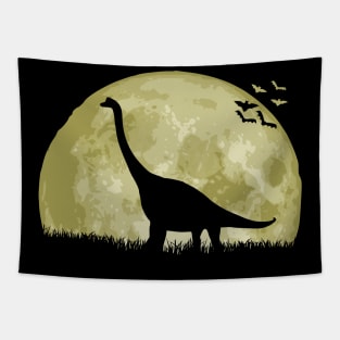 Dinosaur And Epic Full Moon Tapestry