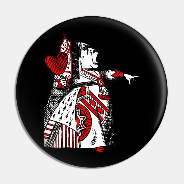 The Queen Of Hearts - Red Pin by Pixelchicken