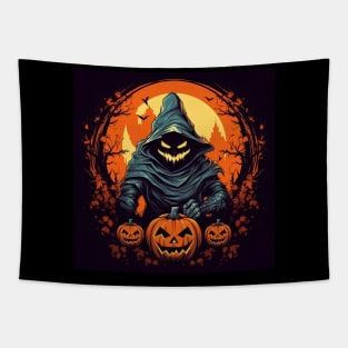 scary witch with pumpkins Tapestry