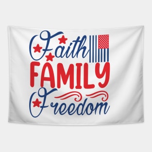 Patriotic Shirts for Men & Women American Flag Shirt Faith Family Freedom Graphic Tee USA Star Stripes Tapestry
