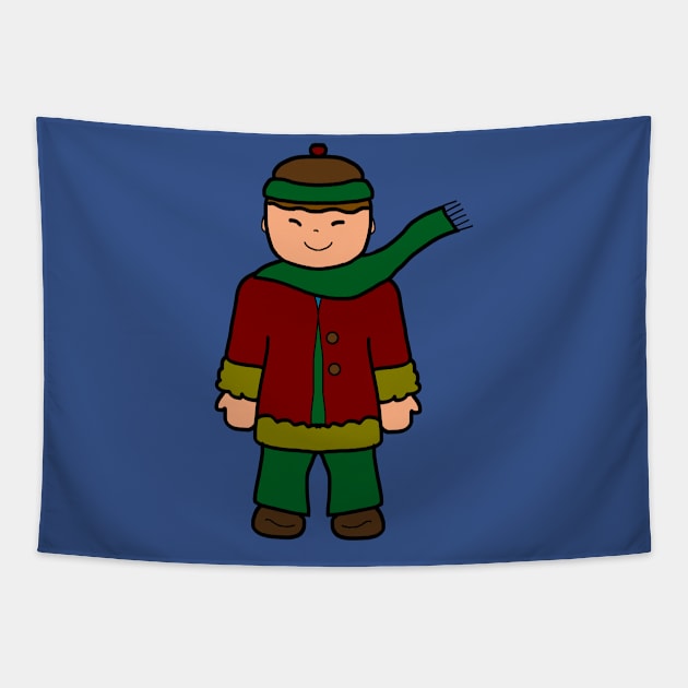 Christmas Boy Freezing Tapestry by holidaystore