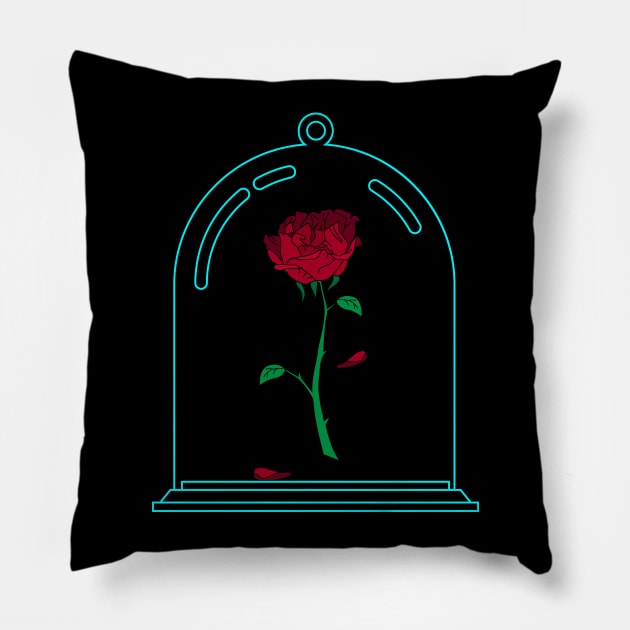 The Enchanted Rose Flower Lover Gift Cute Pillow by Rossys