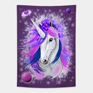 Unicorn Spirit Pink and Purple Mythical Creature Tapestry