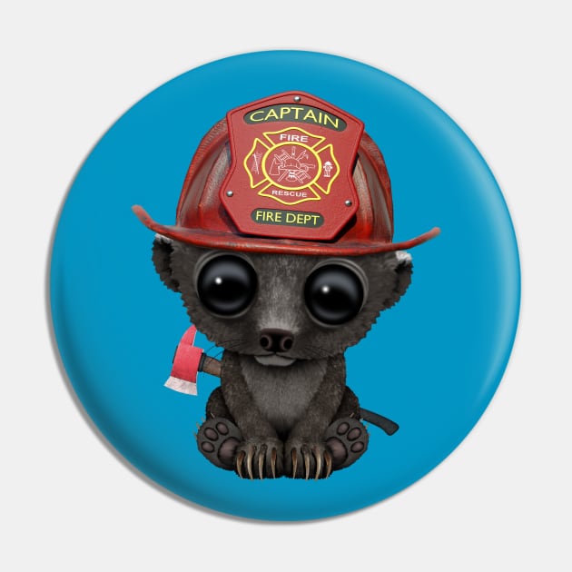 Cute Baby Honey Badger Firefighter Pin by jeffbartels