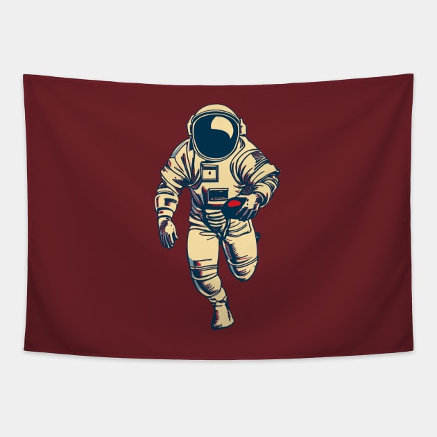 Astronaut Football Player Tapestry by DesignArchitect
