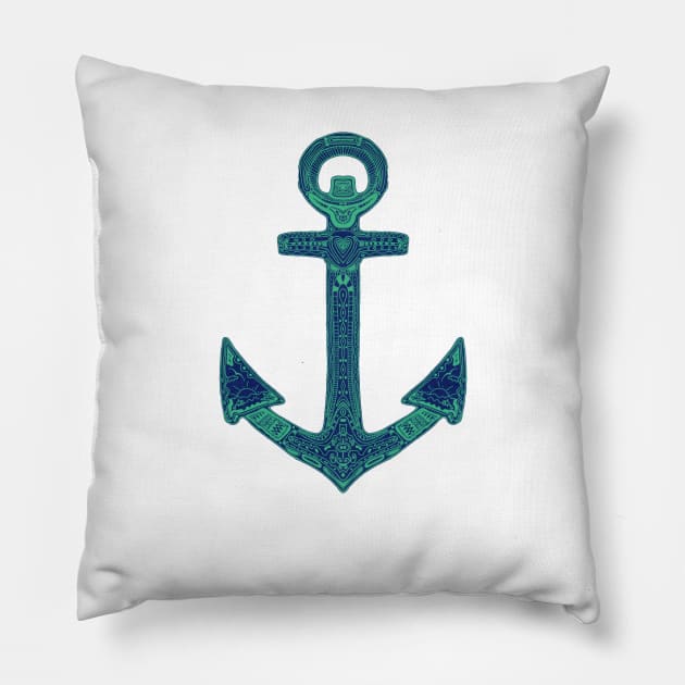 Ornate anchor. Pillow by Barruf